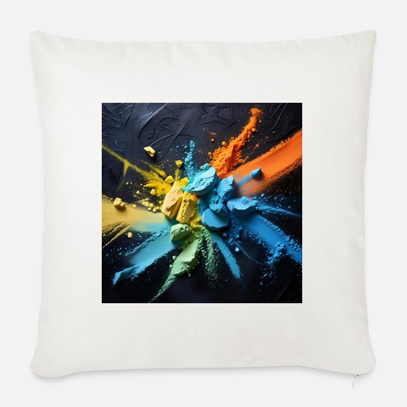 Regenbogenstaub-Explosion - Sofakissen mit Füllung 45 x 45 cm - Naturweiß 