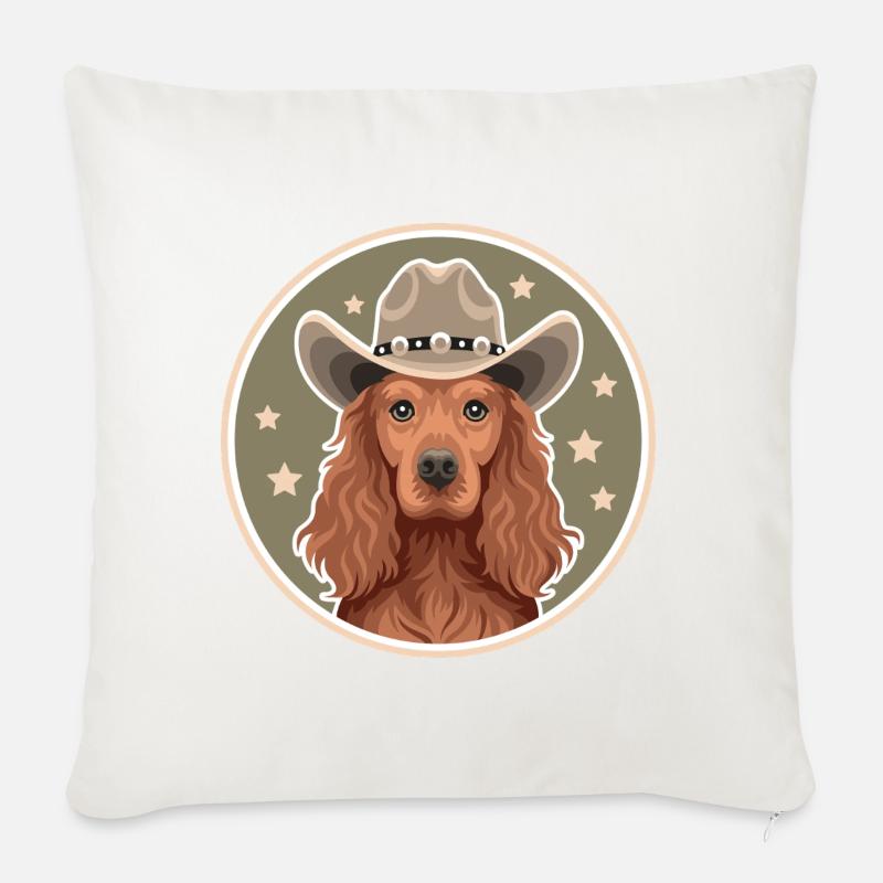 Cocker Spaniel Cowboy - Sofakissen mit Füllung 45 x 45 cm - Naturweiß 