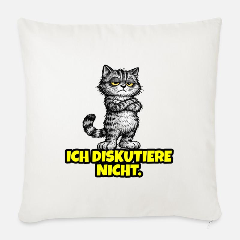 Ich diskutiere nicht. – Grumpy Katze (CAT) - Sofakissen mit Füllung 45 x 45 cm - Naturweiß