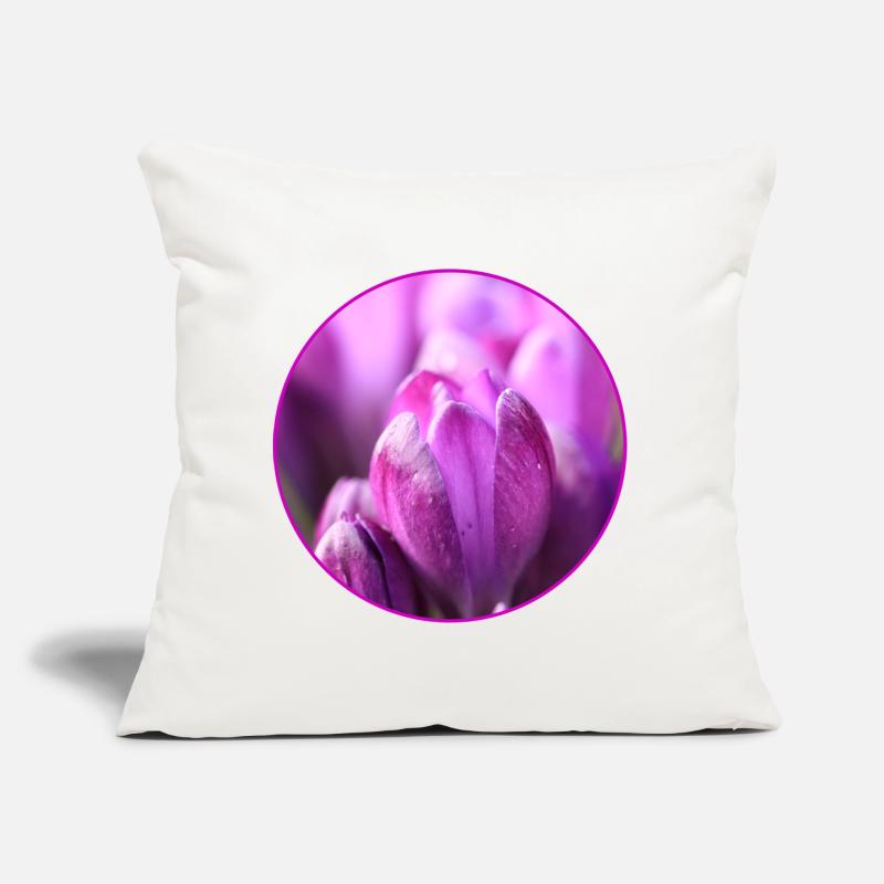 Crocus Crocus Fleurs violettes Crocus Bourgeon de crocus Coussin et housse de 45 x 45 cm