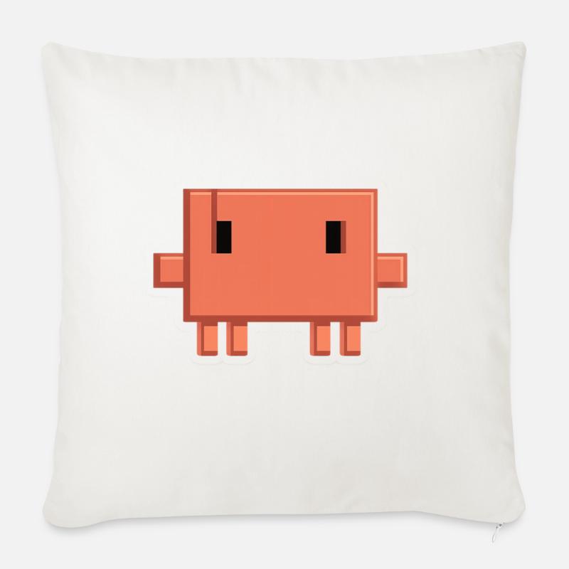 Claude Code Pixel AI Maskottchen-Entwickleraufkleber - Sofakissen mit Füllung 45 x 45 cm - Naturweiß