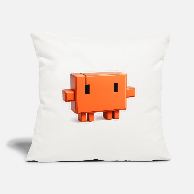 Claude Code Pixel 3D Maskottchen süßer Dev-Aufkleber Sofakissen mit Füllung 45 x 45 cm