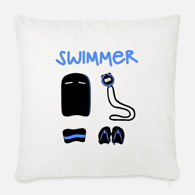 Équipement de natation RemoveBG - Coussin et housse de 45 x 45 cm - blanc nature