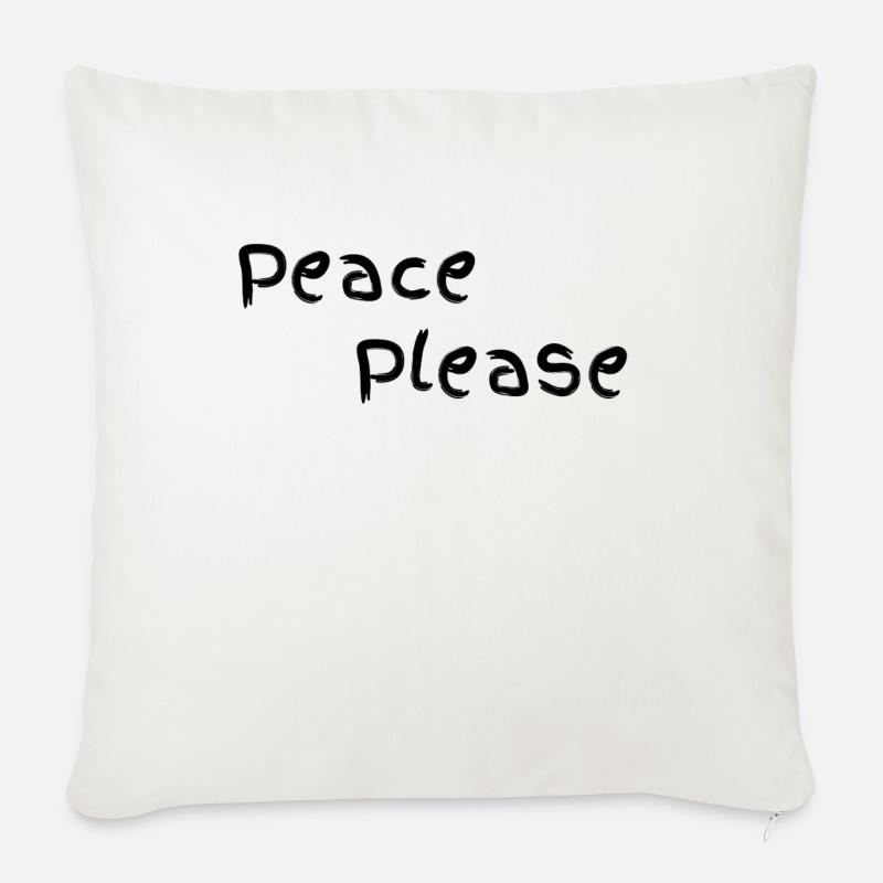 Peace please - Sofakissen mit Füllung 45 x 45 cm - Naturweiß 