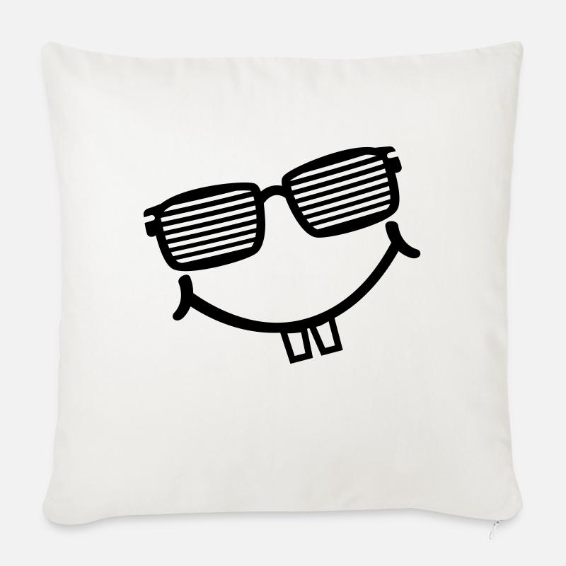 cool smiley with shutter shades - Sofakissen mit Füllung 45 x 45 cm - Naturweiß 