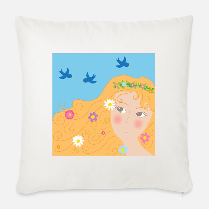 Spring - Sofa pillow with filling 45cm x 45cm - natural white