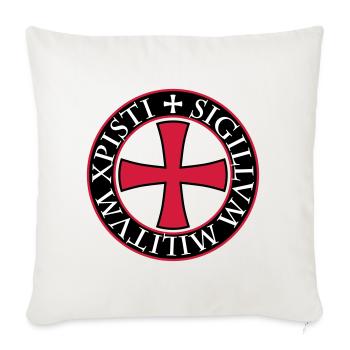 27 Tempelritter Templer Kreuz Spruch Mittelalter - Sofakissen mit Füllung 45 x 45 cm - Naturweiß  - Vorne