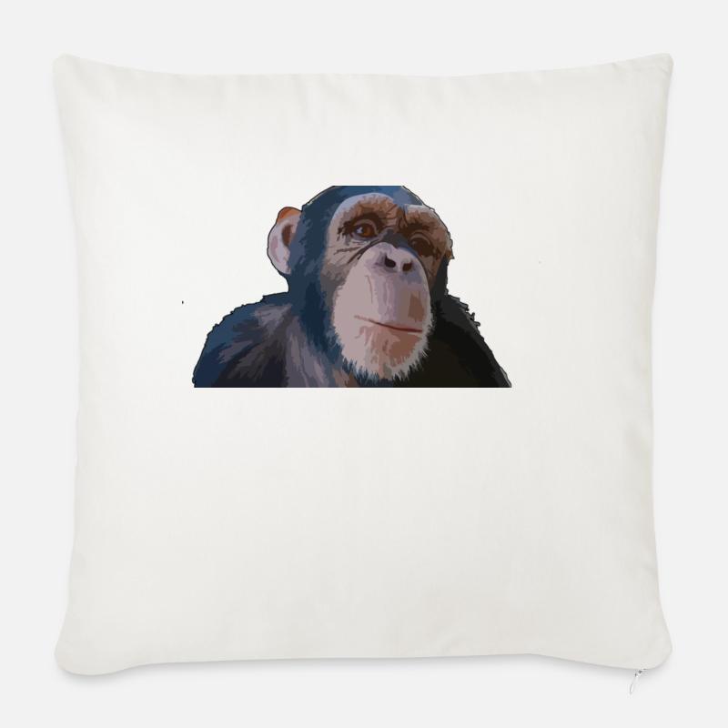 Süßer Affe - Sofakissen mit Füllung 45 x 45 cm - Naturweiß 