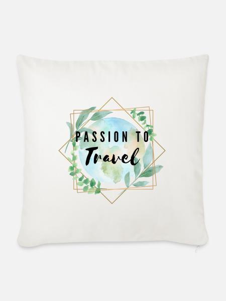 Passion to Travel Edition - Sofakissen mit Füllung 45 x 45 cm - Naturweiß