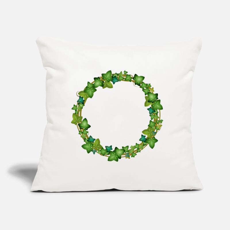 dekorativer Efeu Kranz oder Efeu Rahmen Sofakissen mit Füllung 45 x 45 cm