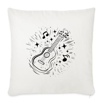 Ukulélé Dessin au trait - Coussin et housse de 45 x 45 cm - blanc nature - Devant