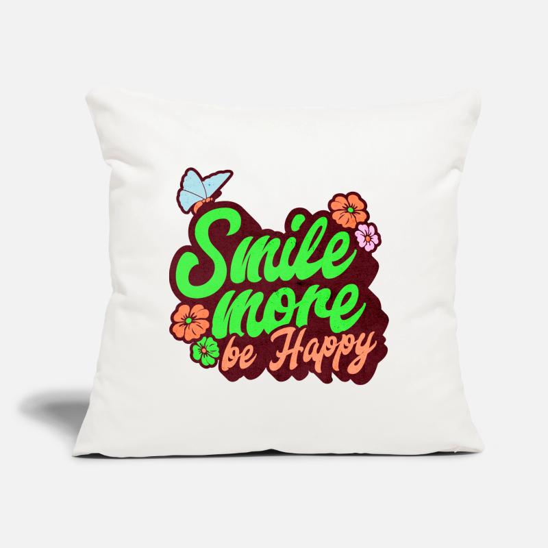 Lächle mehr und sei glücklich, Smile more Sofakissen mit Füllung 45 x 45 cm
