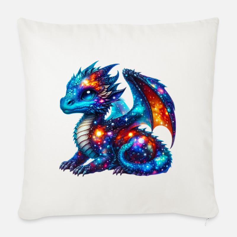 Drache - Sofakissen mit Füllung 45 x 45 cm - Naturweiß 