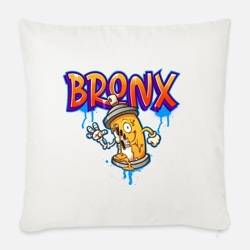 Bronx Graffiti - Sofakissen mit Füllung 45 x 45 cm - Naturweiß 