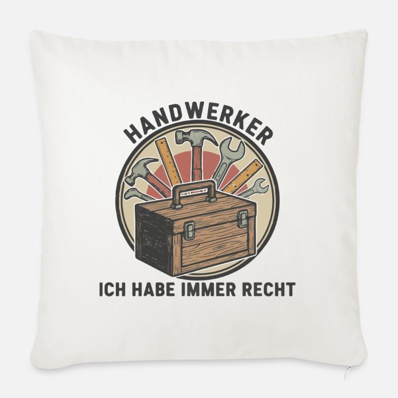 Handwerker Ehre - Sofakissen mit Füllung 45 x 45 cm - Naturweiß 