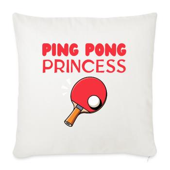 Ping-Pong-Prinzessin - Sofakissen mit Füllung 45 x 45 cm - Naturweiß  - Vorne