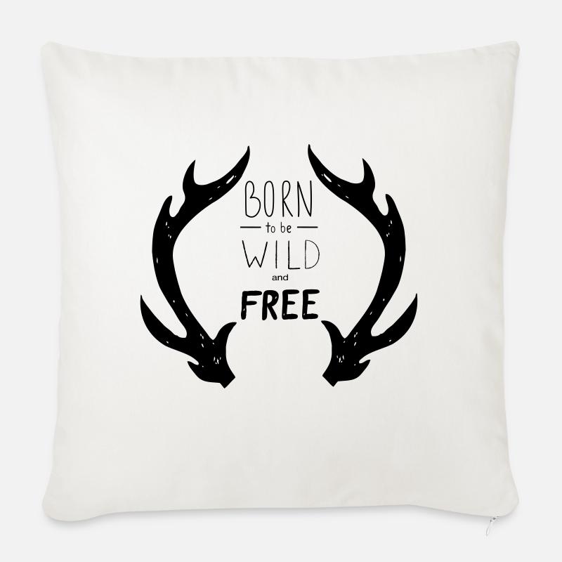 né sauvage libre - Coussin et housse de 45 x 45 cm - blanc nature