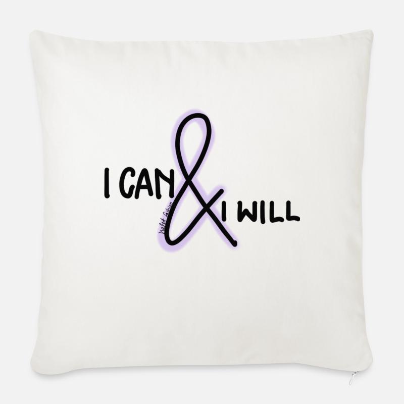 I Can & I Will - Sofakissen mit Füllung 45 x 45 cm - Naturweiß 