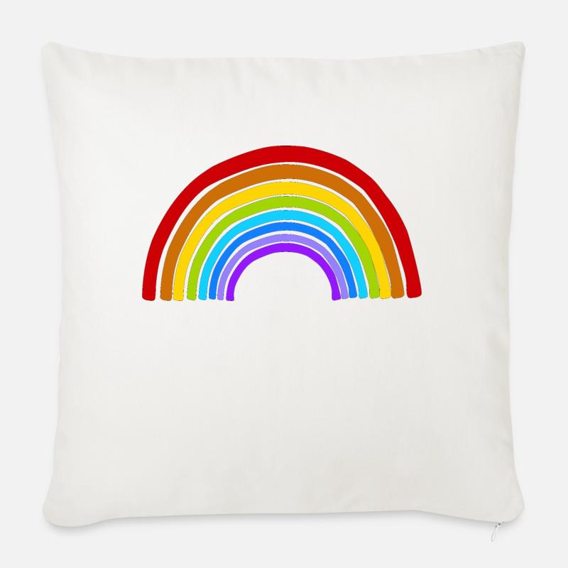 Regenbogen - Sofakissen mit Füllung 45 x 45 cm - Naturweiß 