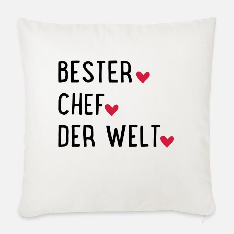 Bester Chef - Sofakissen mit Füllung 45 x 45 cm - Naturweiß 