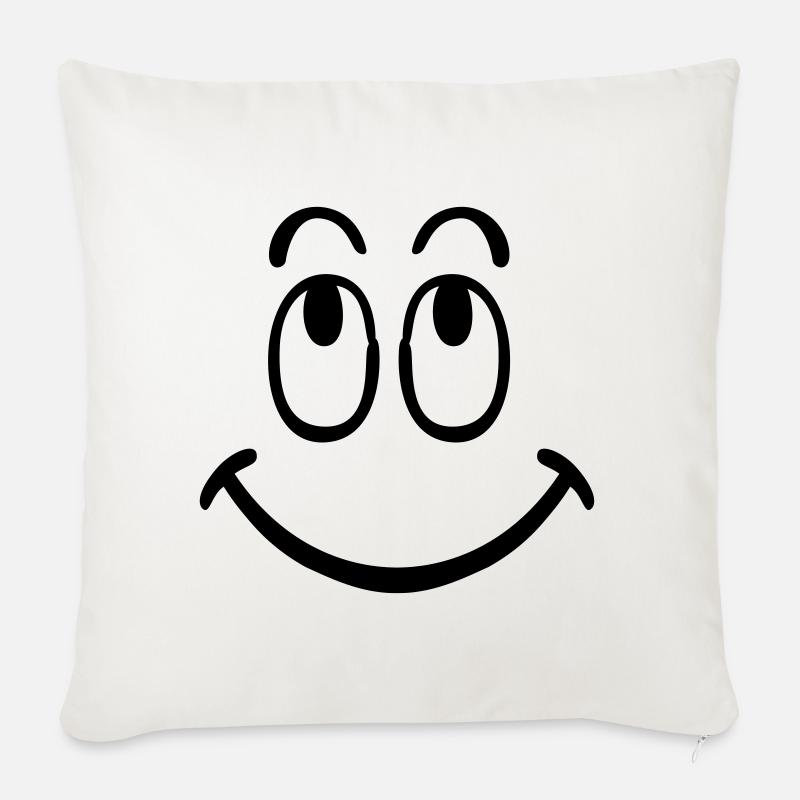 smiley - Sofakissen mit Füllung 45 x 45 cm - Naturweiß 
