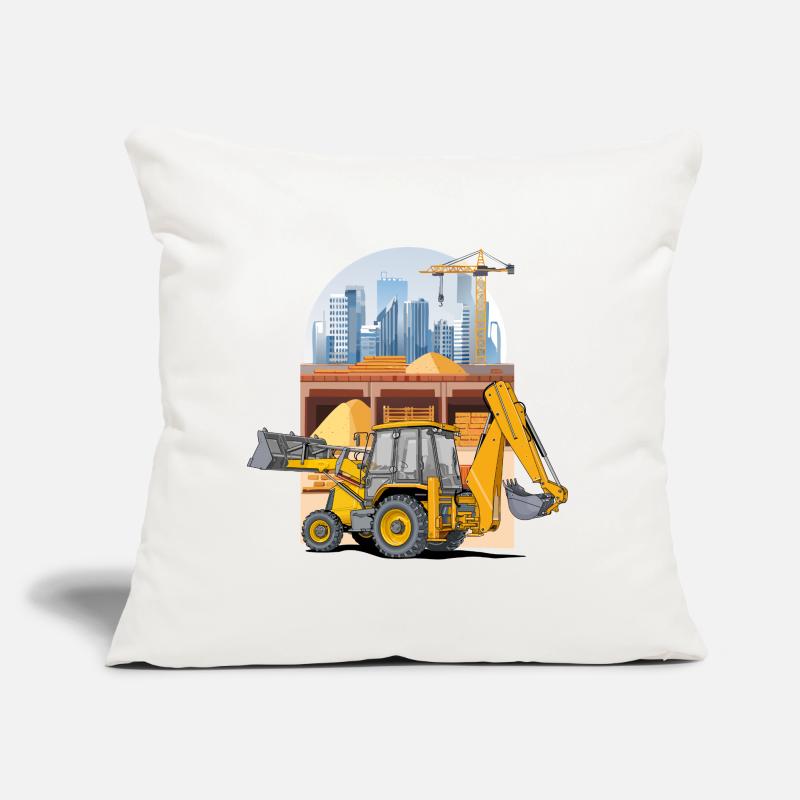 Backhoe Loader, Tractor Loader on Construction Site Sofa pillow with filling 45cm x 45cm