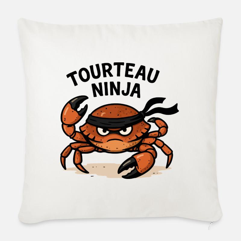 Ninja-Krabbe - Sofakissen mit Füllung 45 x 45 cm - Naturweiß 