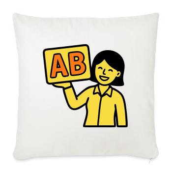 Teacher Elementary School ABC Vector - Sofa pillow with filling 45cm x 45cm - natural white - Front