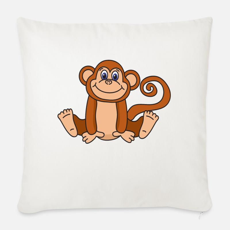 Affe - Sofakissen mit Füllung 45 x 45 cm - Naturweiß 