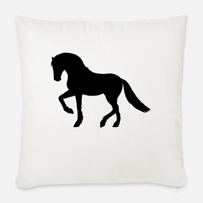 Pferd - Sofakissen mit Füllung 45 x 45 cm - Naturweiß 