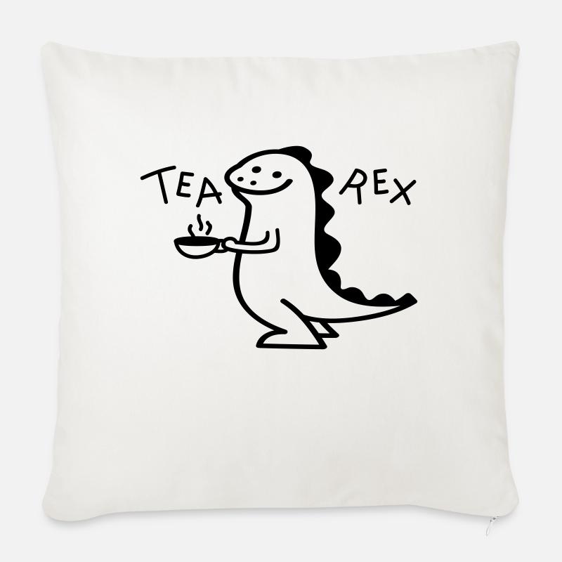 Dino als Tea Rex (b) - Sofakissen mit Füllung 45 x 45 cm - Naturweiß