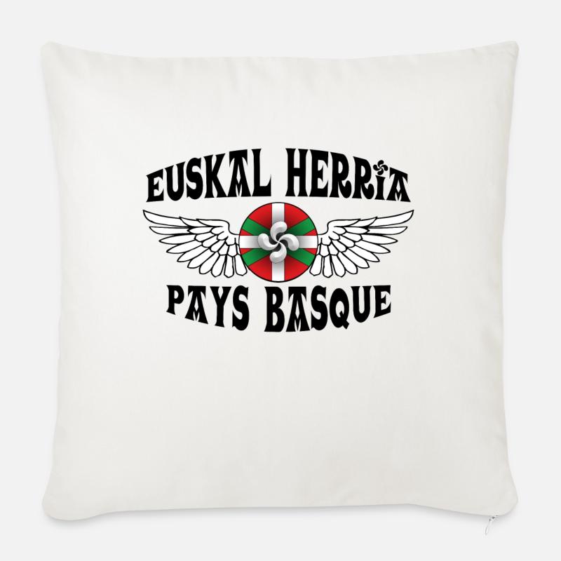 Pays Basque - Coussin et housse de 45 x 45 cm - blanc nature