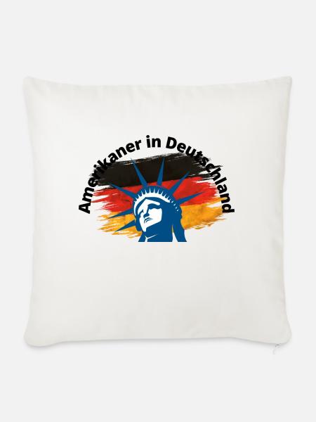 Amerikaner in Deutschland - Sofakissen mit Füllung 45 x 45 cm - Naturweiß 