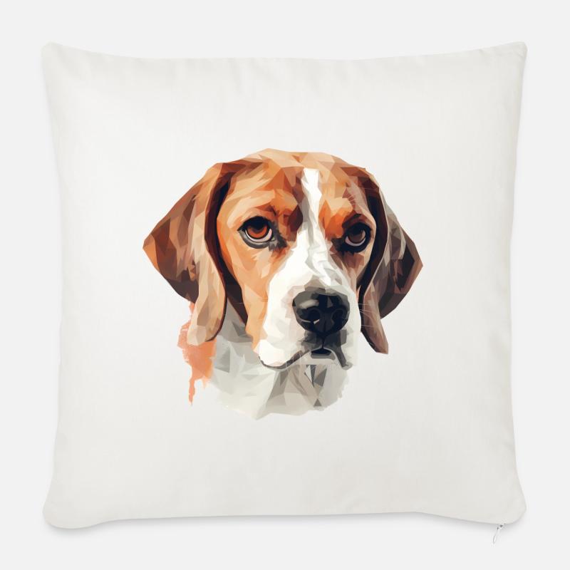 Beagle - Sofa pillow with filling 45cm x 45cm - natural white