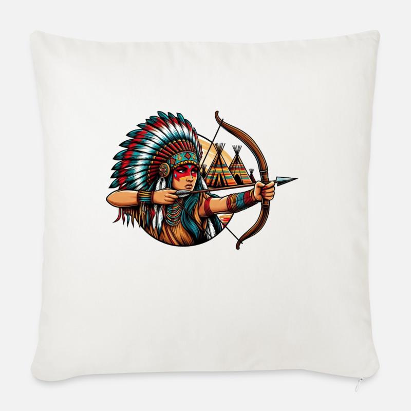 Indisch - Sofakissen mit Füllung 45 x 45 cm - Naturweiß 