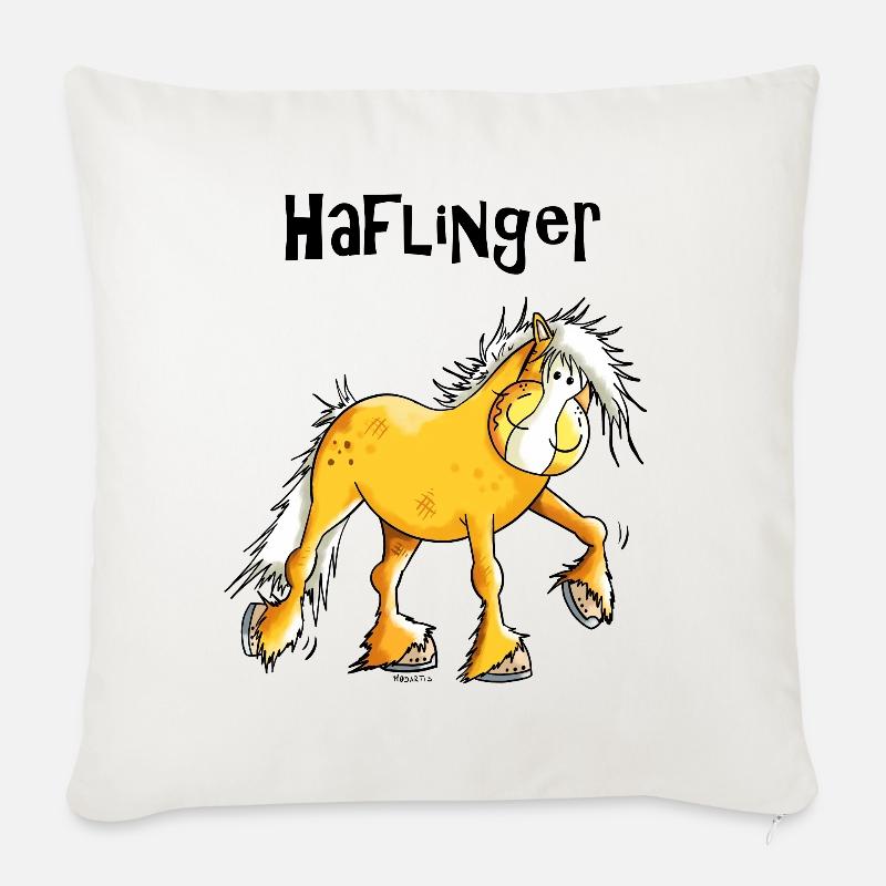 Hazel der Haflinger - Sofakissen mit Füllung 45 x 45 cm - Naturweiß 