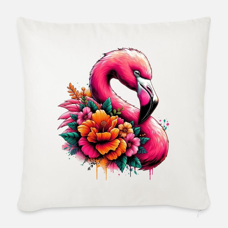 Flamingo - Sofakissen mit Füllung 45 x 45 cm - Naturweiß 