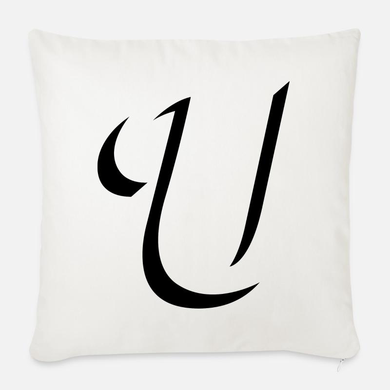 Letter U, Name, der Buchstabe U - Sofakissen mit Füllung 45 x 45 cm - Naturweiß 