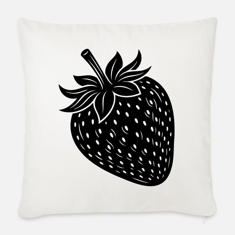 Strawberry Fruit Silhouette - Sofakissen mit Füllung 45 x 45 cm - Naturweiß