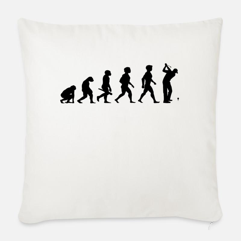 Evolution Golf Golfer Golfer Terrain de golf - Coussin et housse de 45 x 45 cm - blanc nature