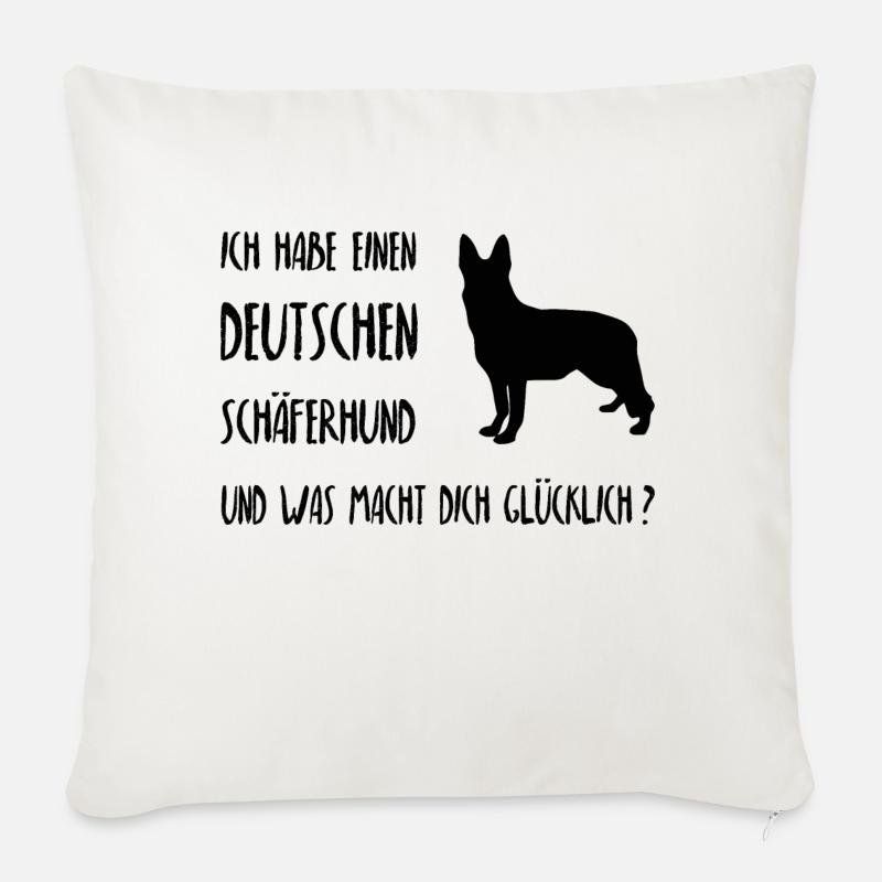 Deutscher Schäferhund - Sofakissen mit Füllung 45 x 45 cm - Naturweiß 
