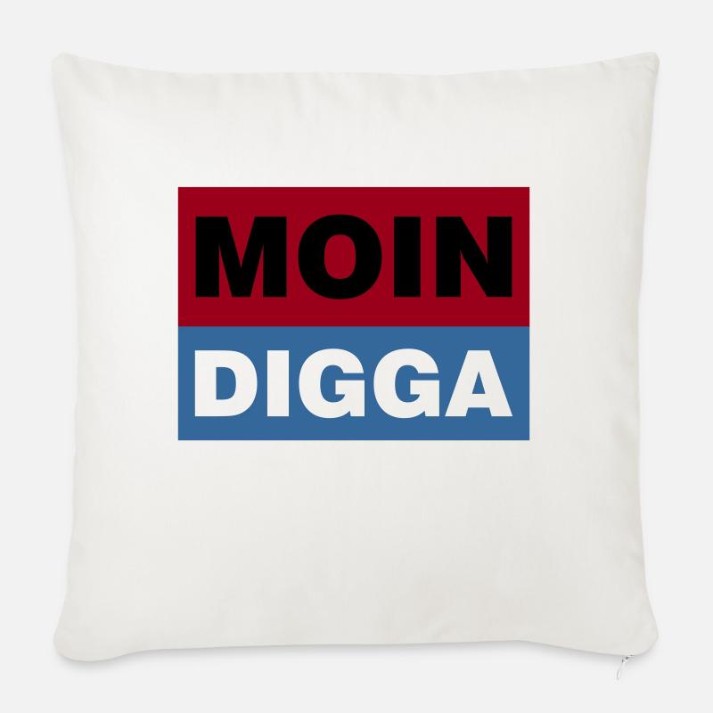 MOIN DIGGA - Sofakissen mit Füllung 45 x 45 cm - Naturweiß 