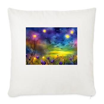 Starry Night Flowers - Sofa pillow with filling 45cm x 45cm - natural white - Front