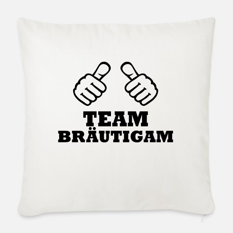Team Bräutigam - Sofakissen mit Füllung 45 x 45 cm - Naturweiß 