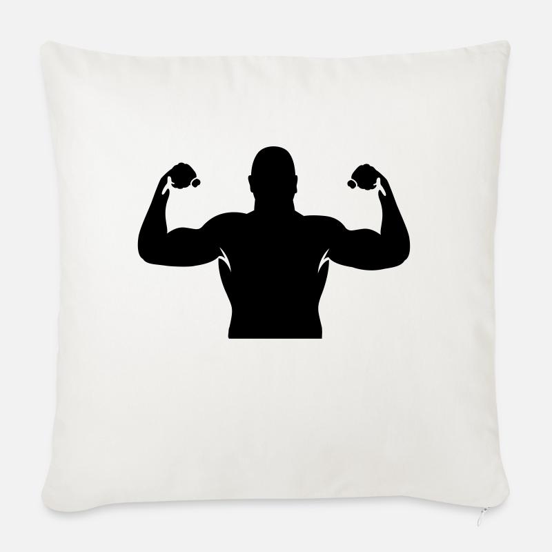 muscles - Coussin et housse de 45 x 45 cm - blanc nature