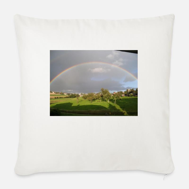 Regenbogen - Sofakissen mit Füllung 45 x 45 cm - Naturweiß 