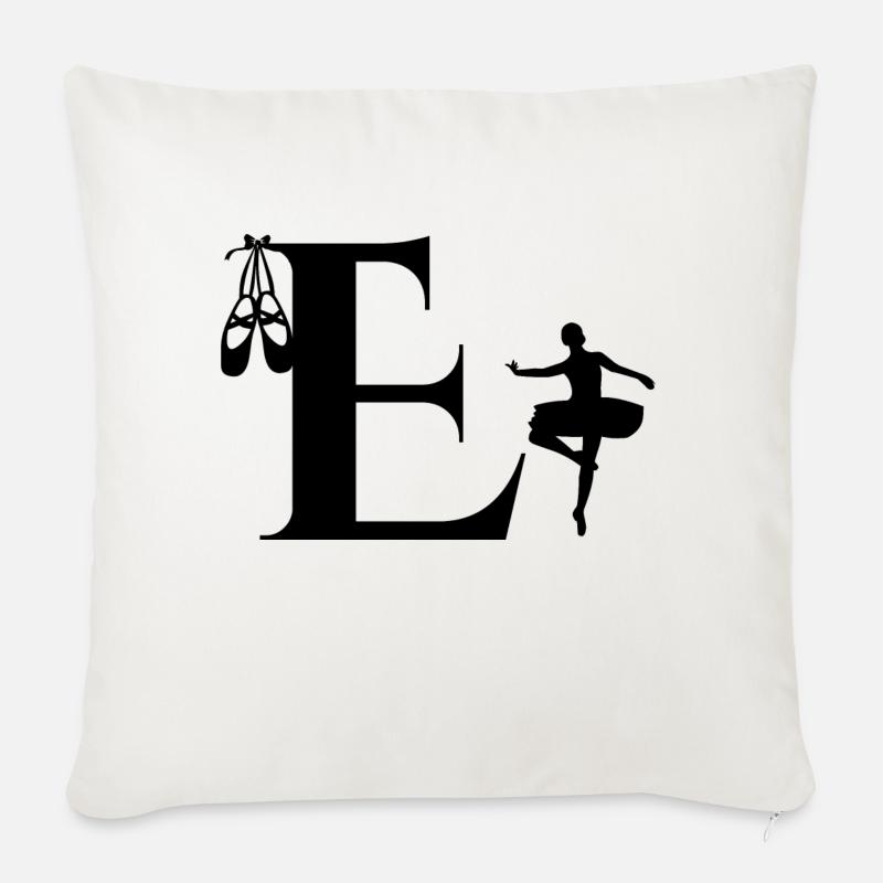 Buchstabe e Ballerina - Sofakissen mit Füllung 45 x 45 cm - Naturweiß 