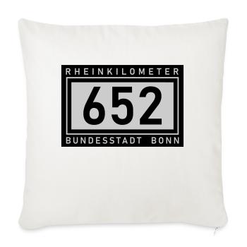 Rhine kilometre 652 Federal City of Bonn - Sofa pillow with filling 45cm x 45cm - natural white - Front