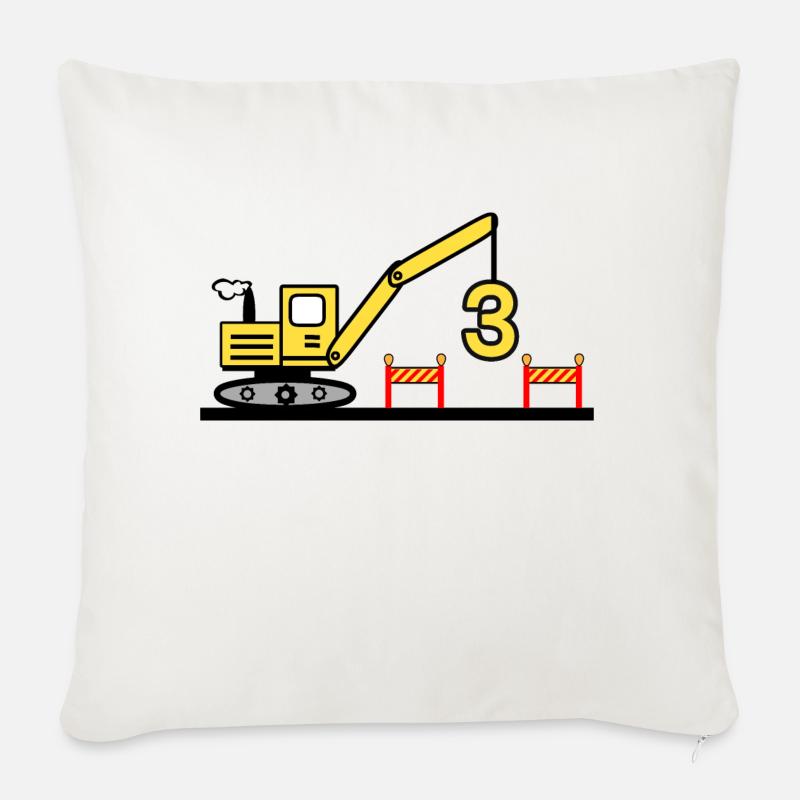 Bagger - Sofakissen mit Füllung 45 x 45 cm - Naturweiß 