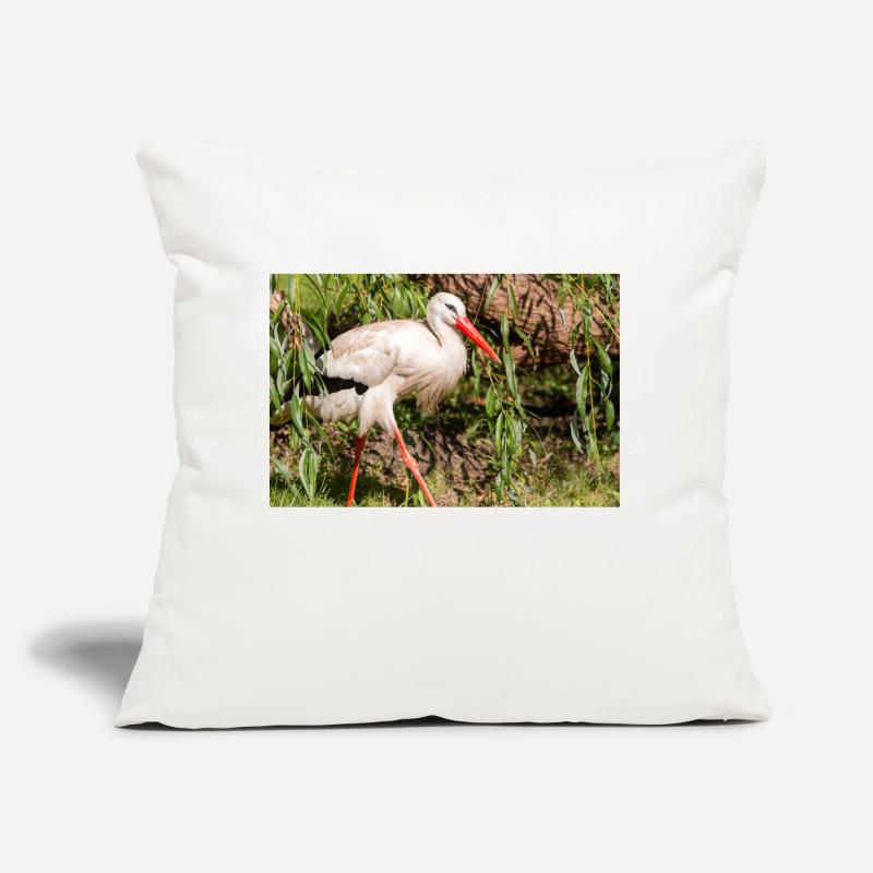 Weißstorch oder Klapperstorch Sofakissen mit Füllung 45 x 45 cm
